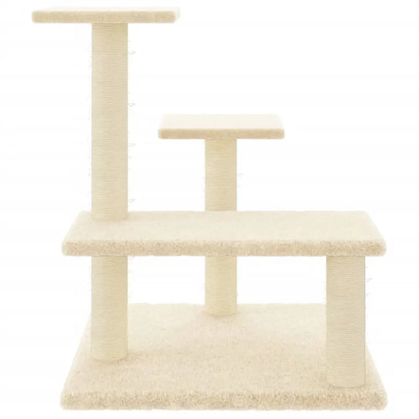 Vidaxl cat tree with sisal scratching posts cream 61 cm