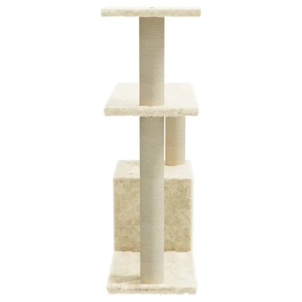 Vidaxl cat tree with sisal scratching posts cream 70 cm