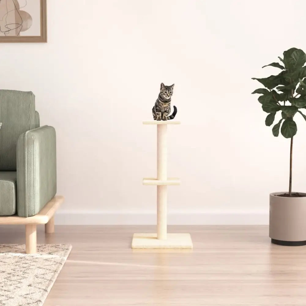 Vidaxl cat tree with sisal scratching posts cream 73 cm