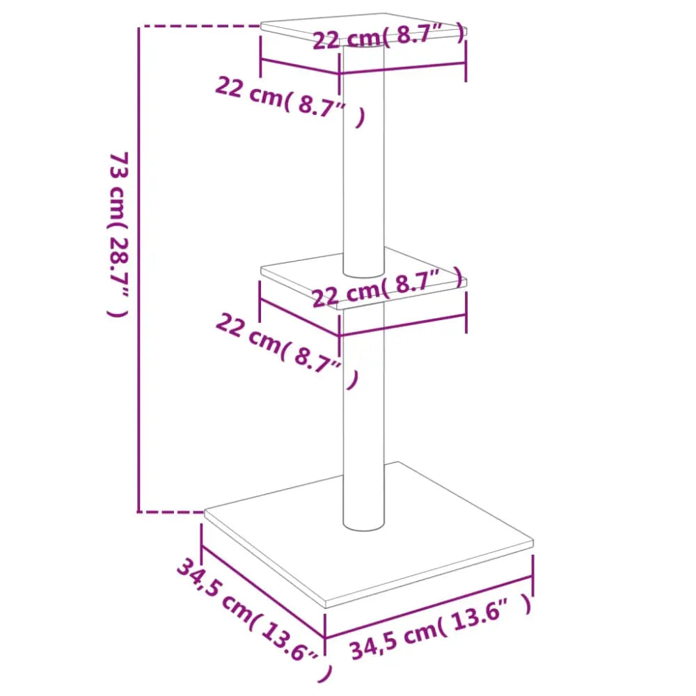 Vidaxl cat tree with sisal scratching posts cream 73 cm