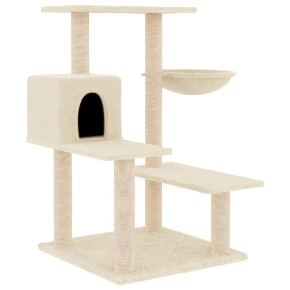 Vidaxl cat tree with sisal scratching posts cream 82.5 cm