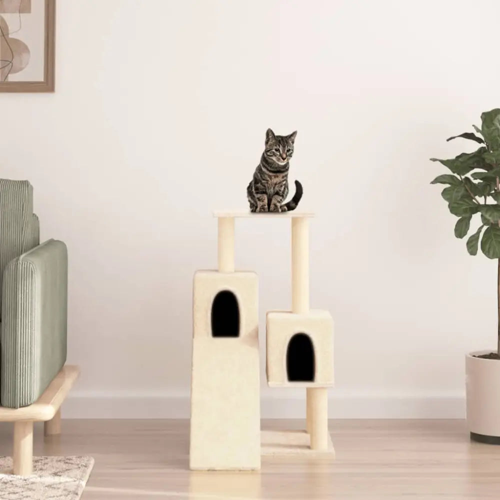 Vidaxl cat tree with sisal scratching posts cream 82 cm