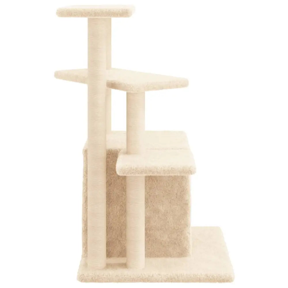 Vidaxl cat tree with sisal scratching posts cream 83.5 cm