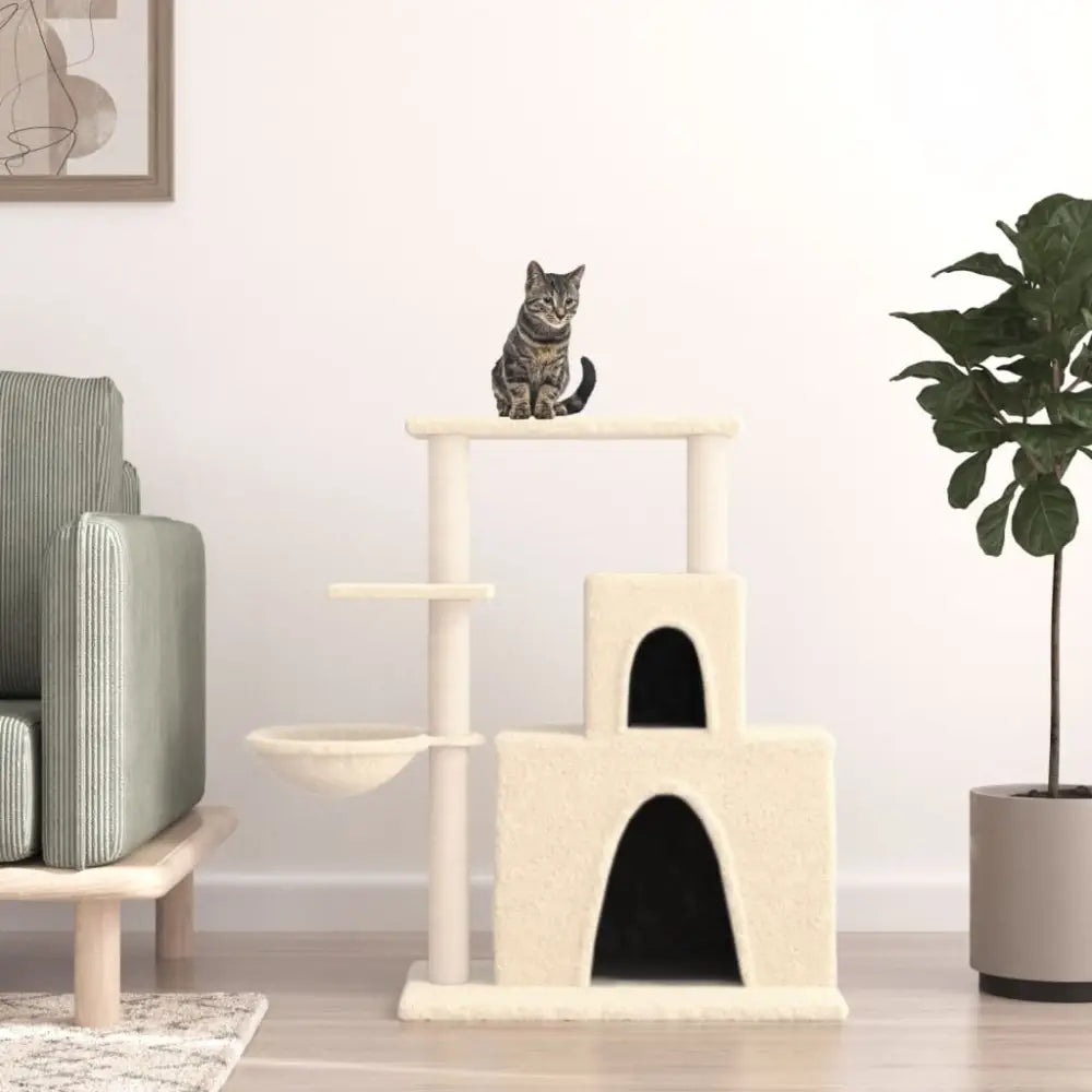 Vidaxl cat tree with sisal scratching posts cream 83 cm