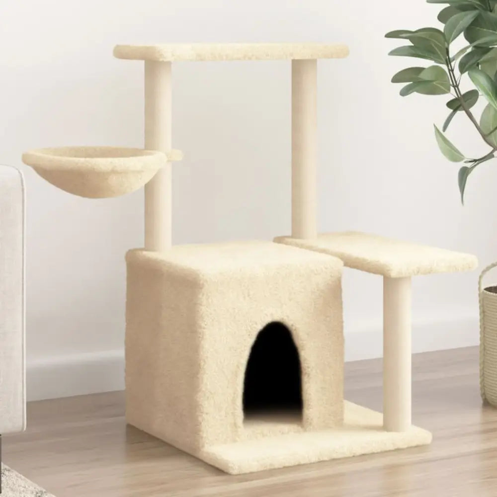 Vidaxl cat tree with sisal scratching posts cream 83 cm