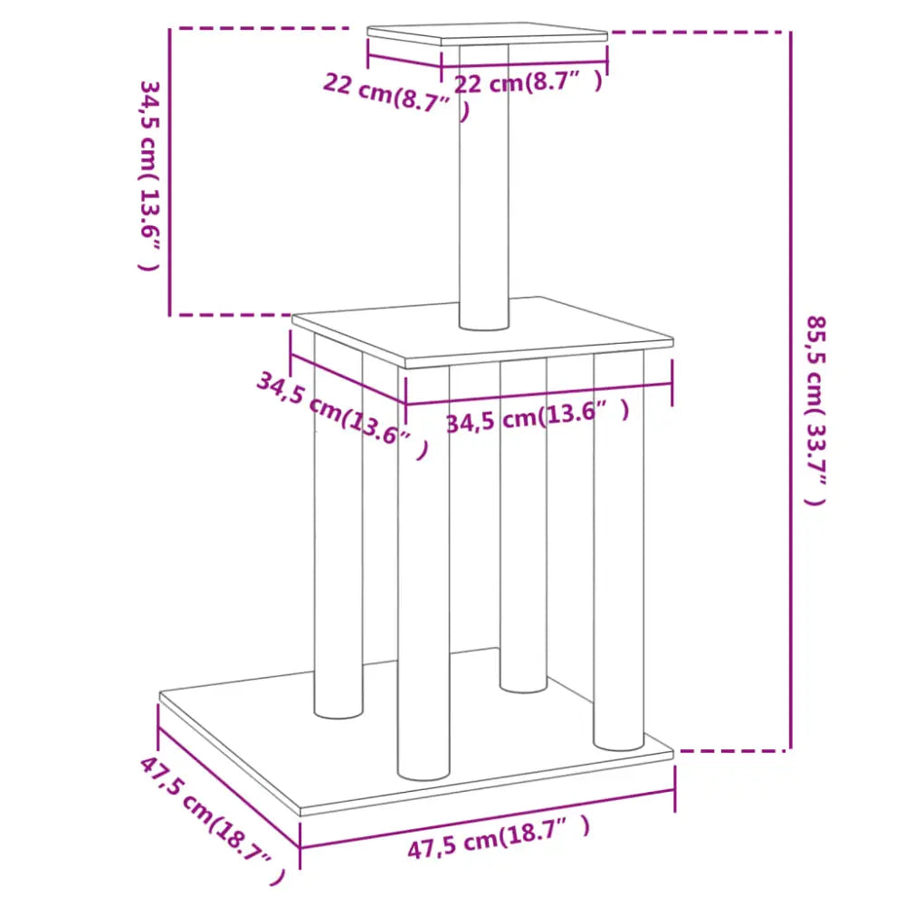 Vidaxl cat tree with sisal scratching posts cream 85.5 cm