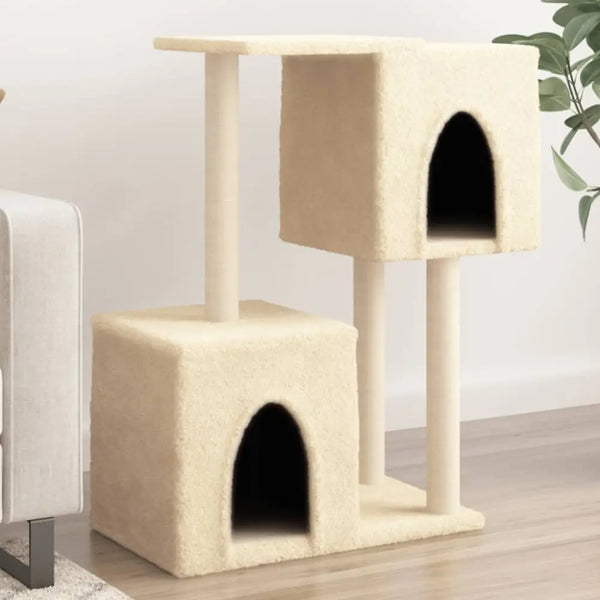 Vidaxl cat tree with sisal scratching posts cream 86 cm