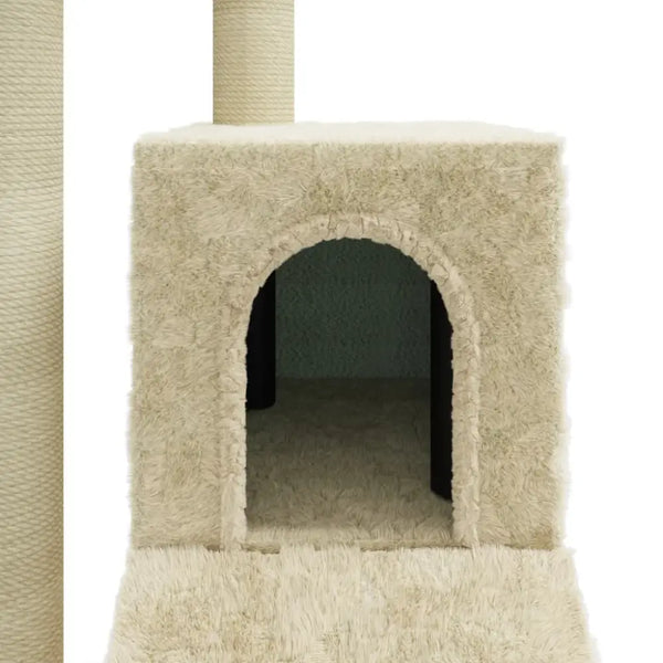 Vidaxl cat tree with sisal scratching posts cream 92 cm