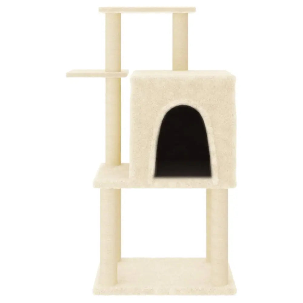 Vidaxl cat tree with sisal scratching posts cream 97 cm