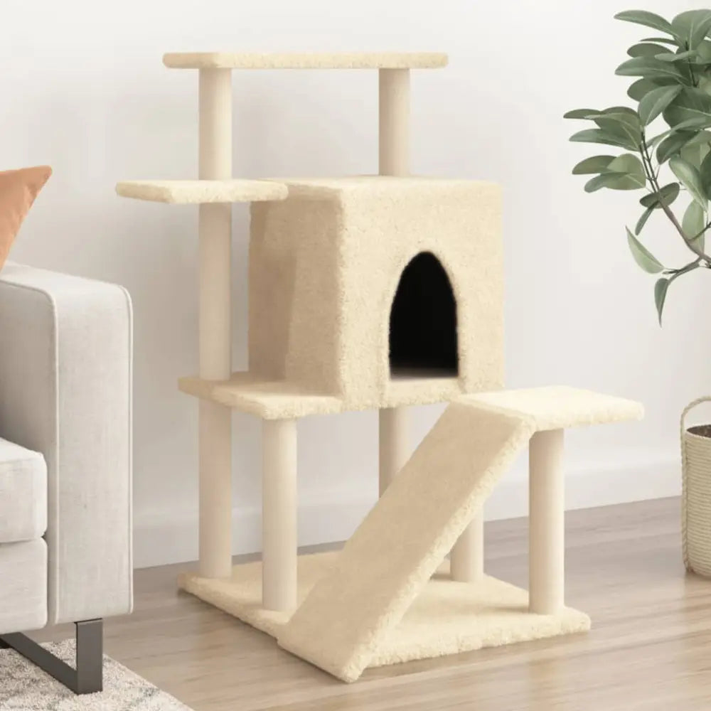 Vidaxl cat tree with sisal scratching posts cream 97 cm