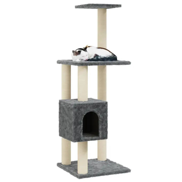 Vidaxl cat tree with sisal scratching posts dark grey 104