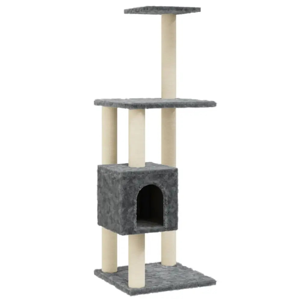 Vidaxl cat tree with sisal scratching posts dark grey 104