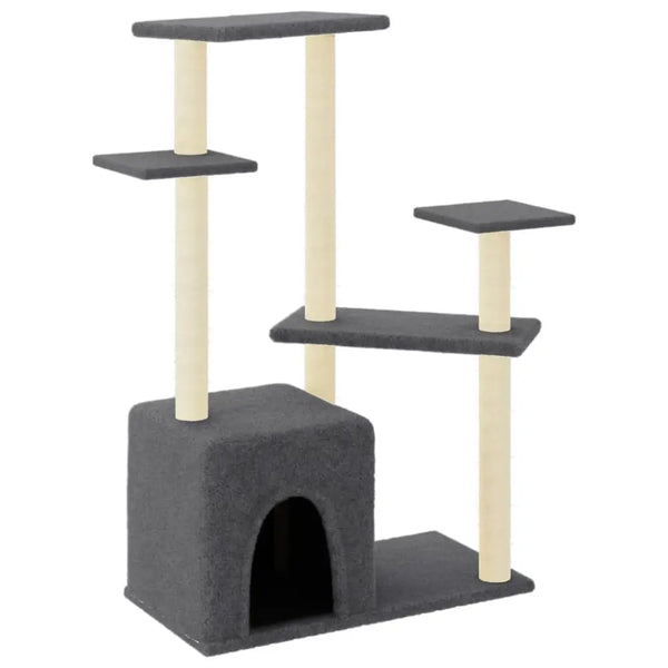 Vidaxl cat tree with sisal scratching posts dark grey 107.5