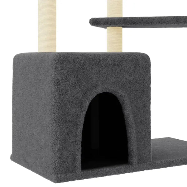 Vidaxl cat tree with sisal scratching posts dark grey 107.5