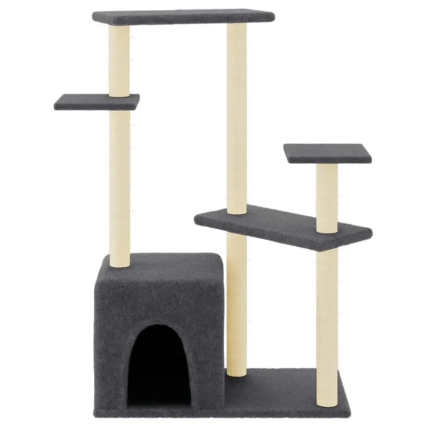 Vidaxl cat tree with sisal scratching posts dark grey 107.5