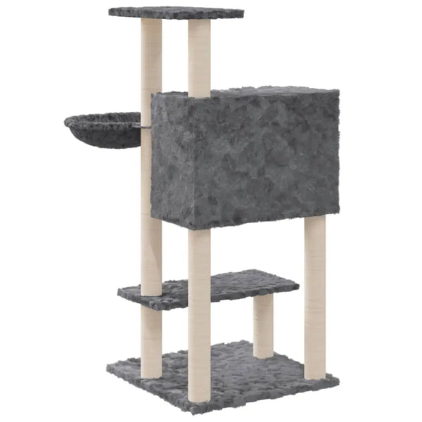 Vidaxl cat tree with sisal scratching posts dark grey 108.5