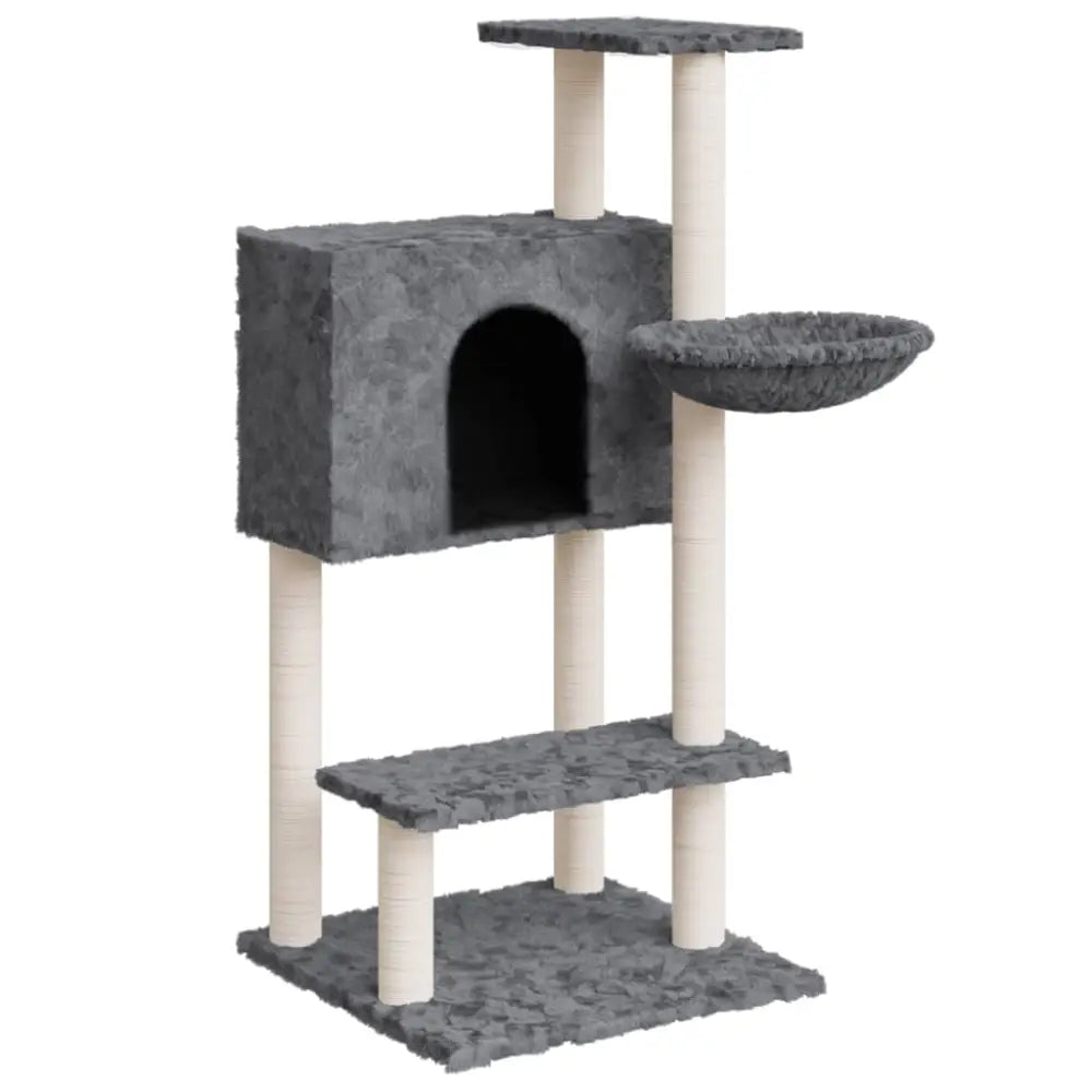 Vidaxl cat tree with sisal scratching posts dark grey 108.5