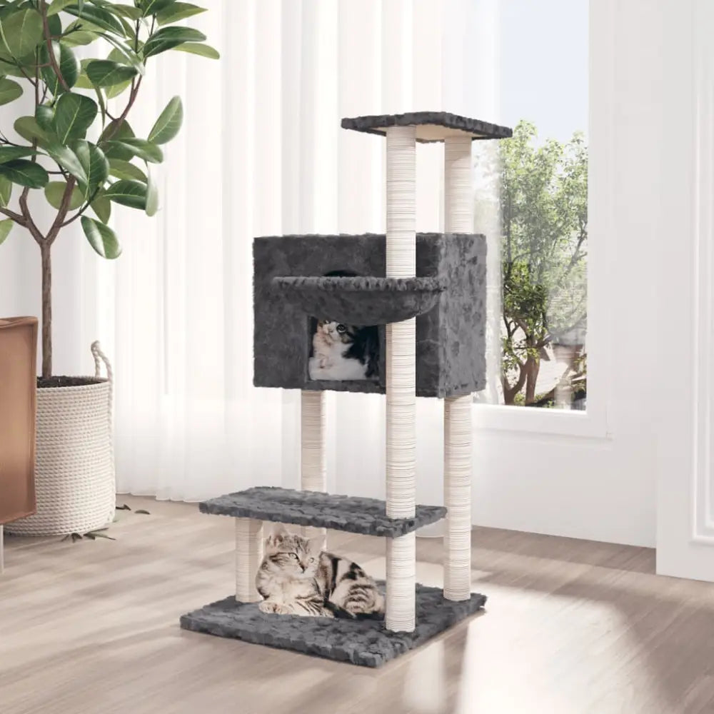 Vidaxl cat tree with sisal scratching posts dark grey 108.5