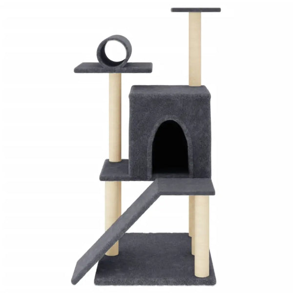 Vidaxl cat tree with sisal scratching posts dark grey 110.5