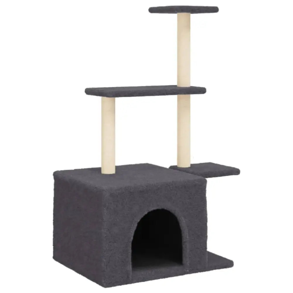 Vidaxl cat tree with sisal scratching posts dark grey 110