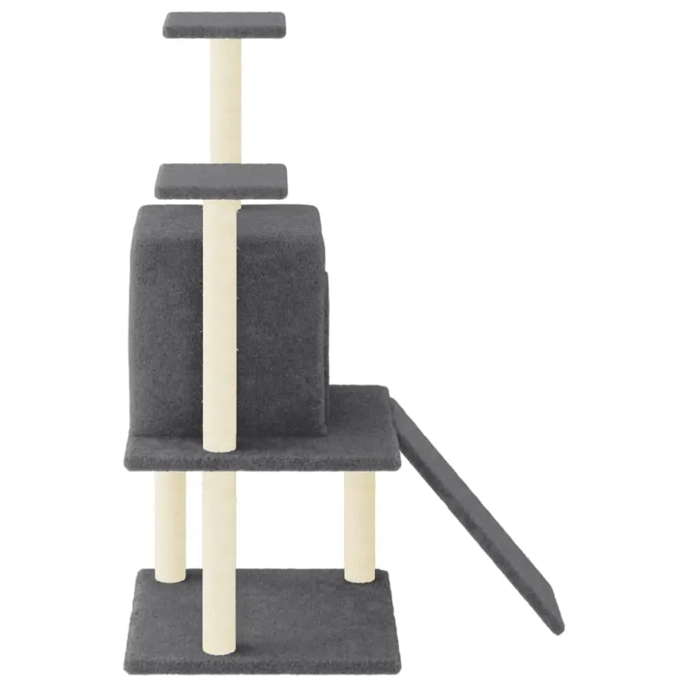 Vidaxl cat tree with sisal scratching posts dark grey 110