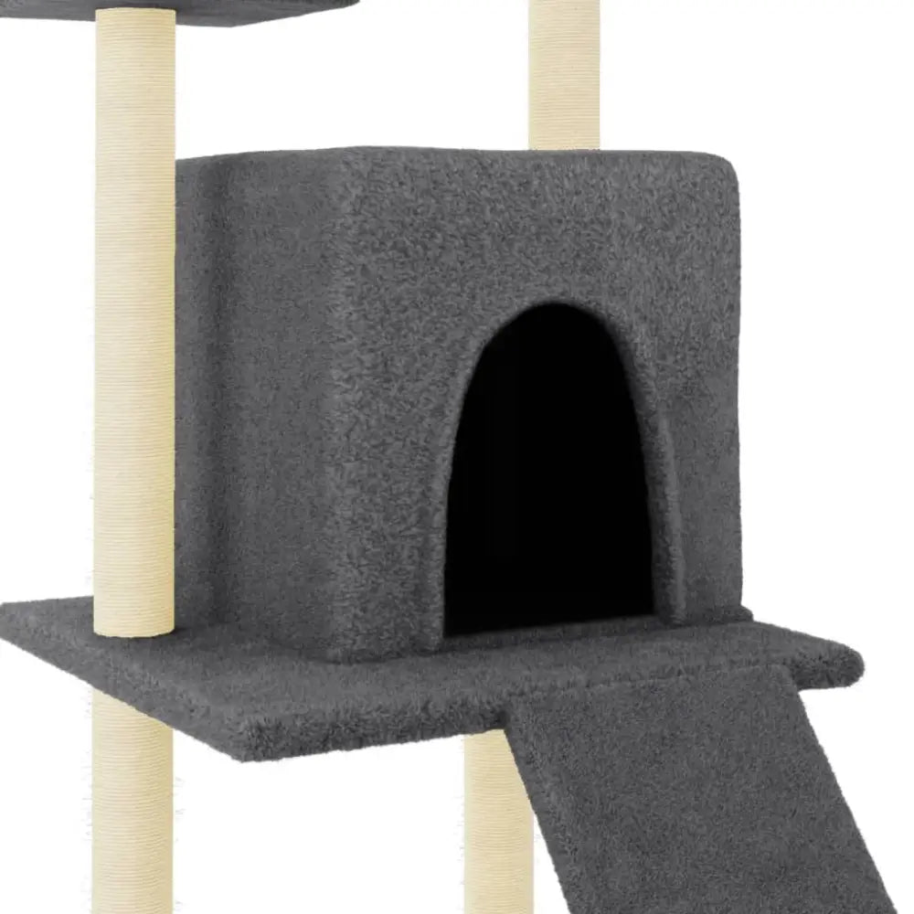 Vidaxl cat tree with sisal scratching posts dark grey 110