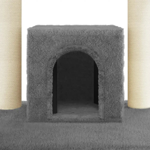 Vidaxl cat tree with sisal scratching posts dark grey 110