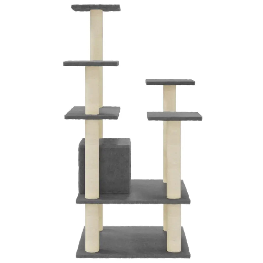 Vidaxl cat tree with sisal scratching posts dark grey 110