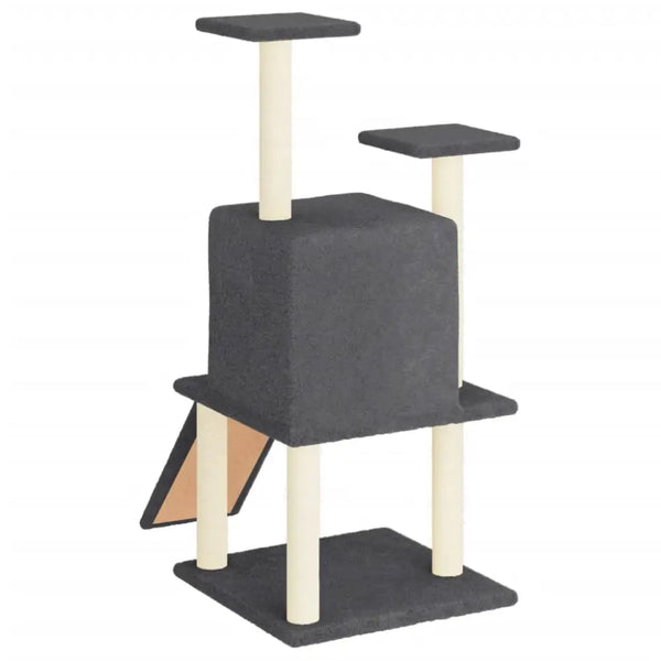 Vidaxl cat tree with sisal scratching posts dark grey 110