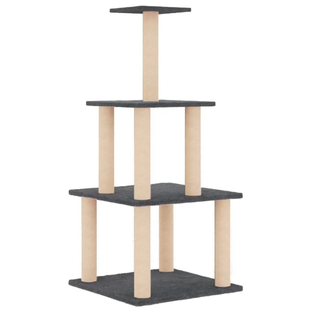 Vidaxl cat tree with sisal scratching posts dark grey 111