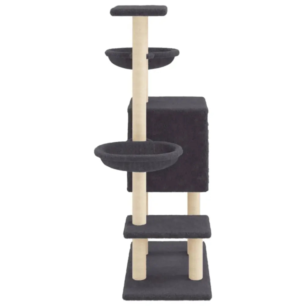 Vidaxl cat tree with sisal scratching posts dark grey 117