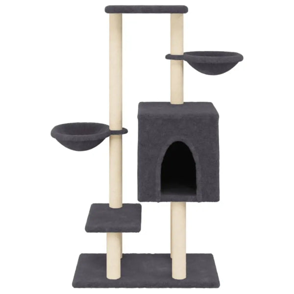 Vidaxl cat tree with sisal scratching posts dark grey 117