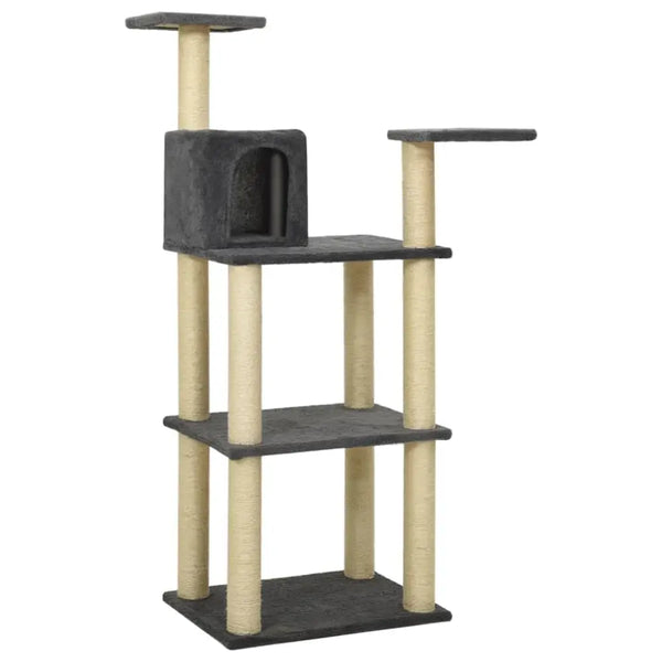 Vidaxl cat tree with sisal scratching posts dark grey 118.5