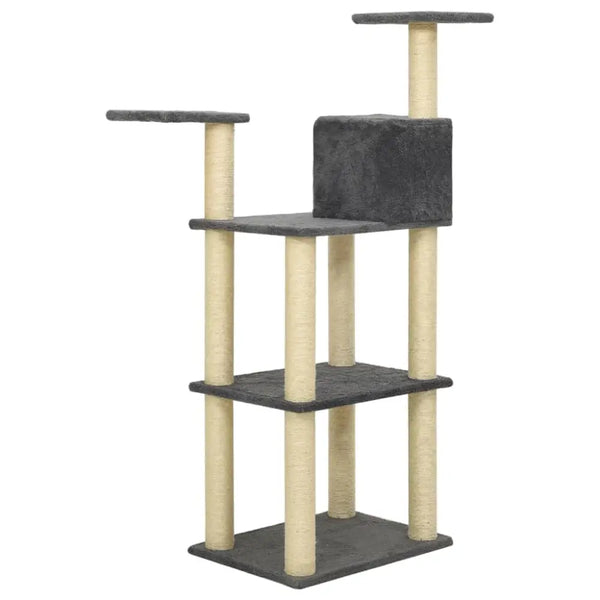 Vidaxl cat tree with sisal scratching posts dark grey 118.5