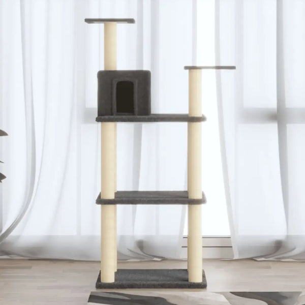 Vidaxl cat tree with sisal scratching posts dark grey 118.5