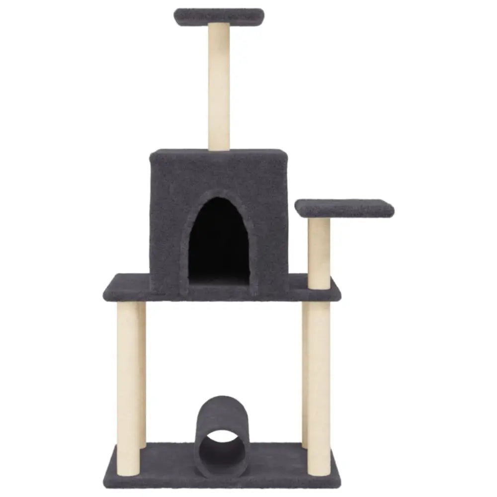 Vidaxl cat tree with sisal scratching posts dark grey 122