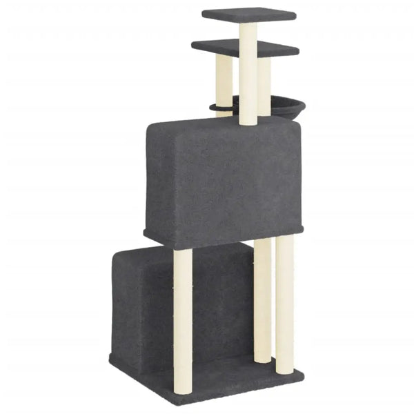 Vidaxl cat tree with sisal scratching posts dark grey 122