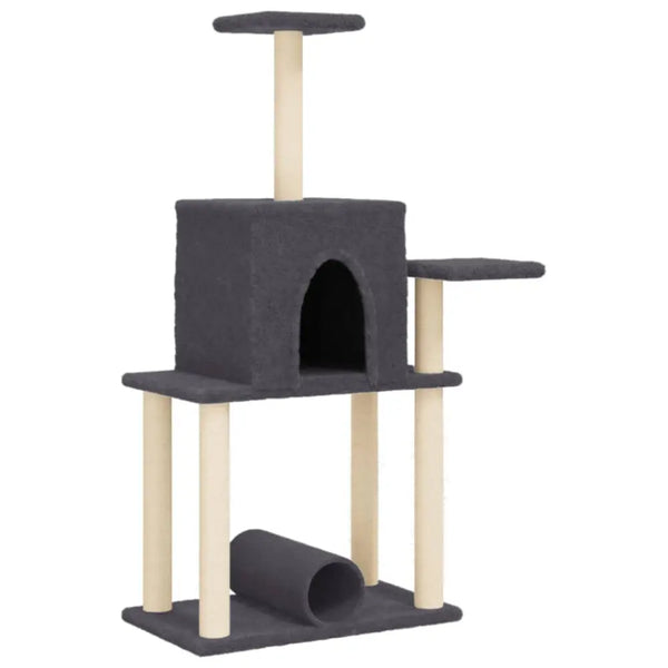 Vidaxl cat tree with sisal scratching posts dark grey 122