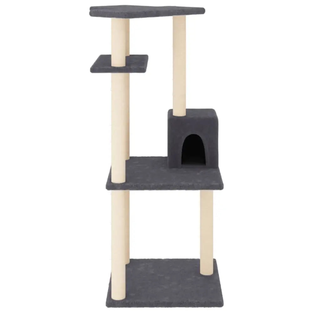 Vidaxl cat tree with sisal scratching posts dark grey 123