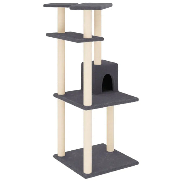 Vidaxl cat tree with sisal scratching posts dark grey 123