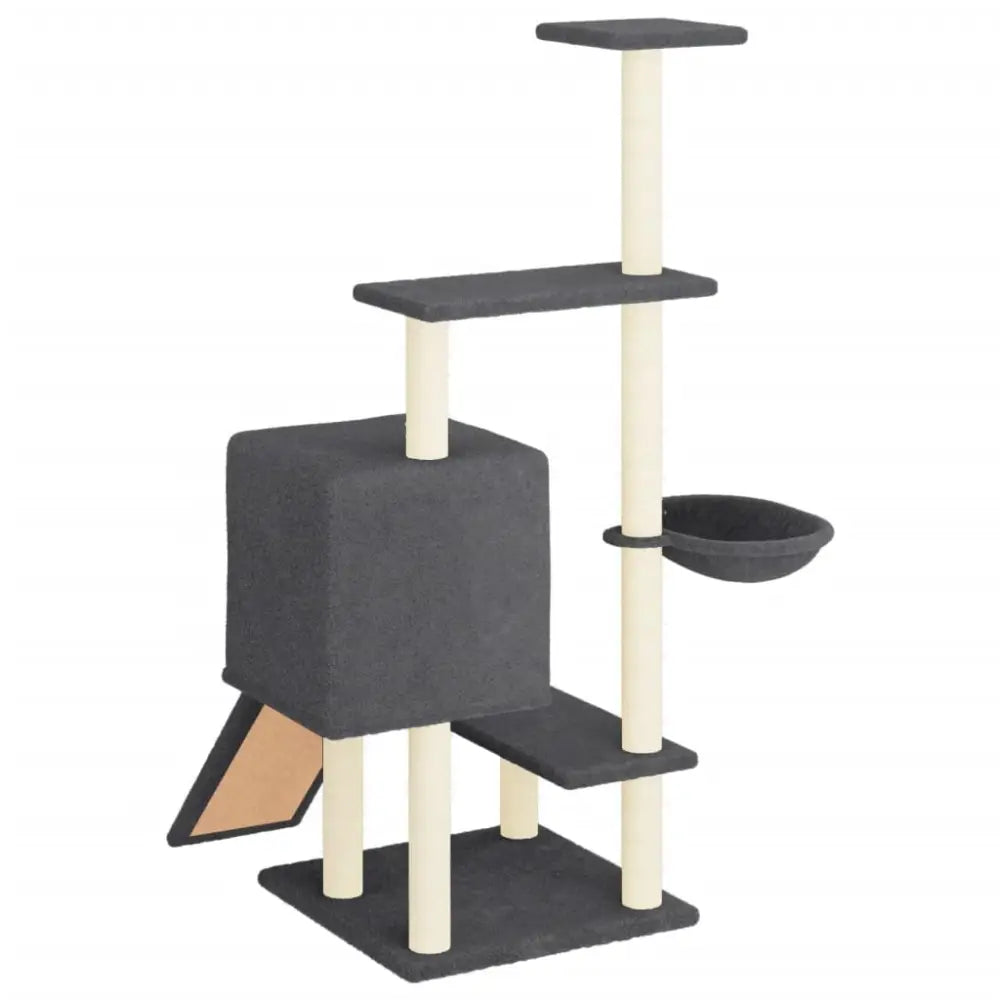 Vidaxl cat tree with sisal scratching posts dark grey 130.5