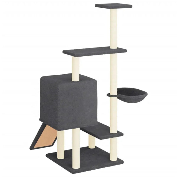 Vidaxl cat tree with sisal scratching posts dark grey 130.5