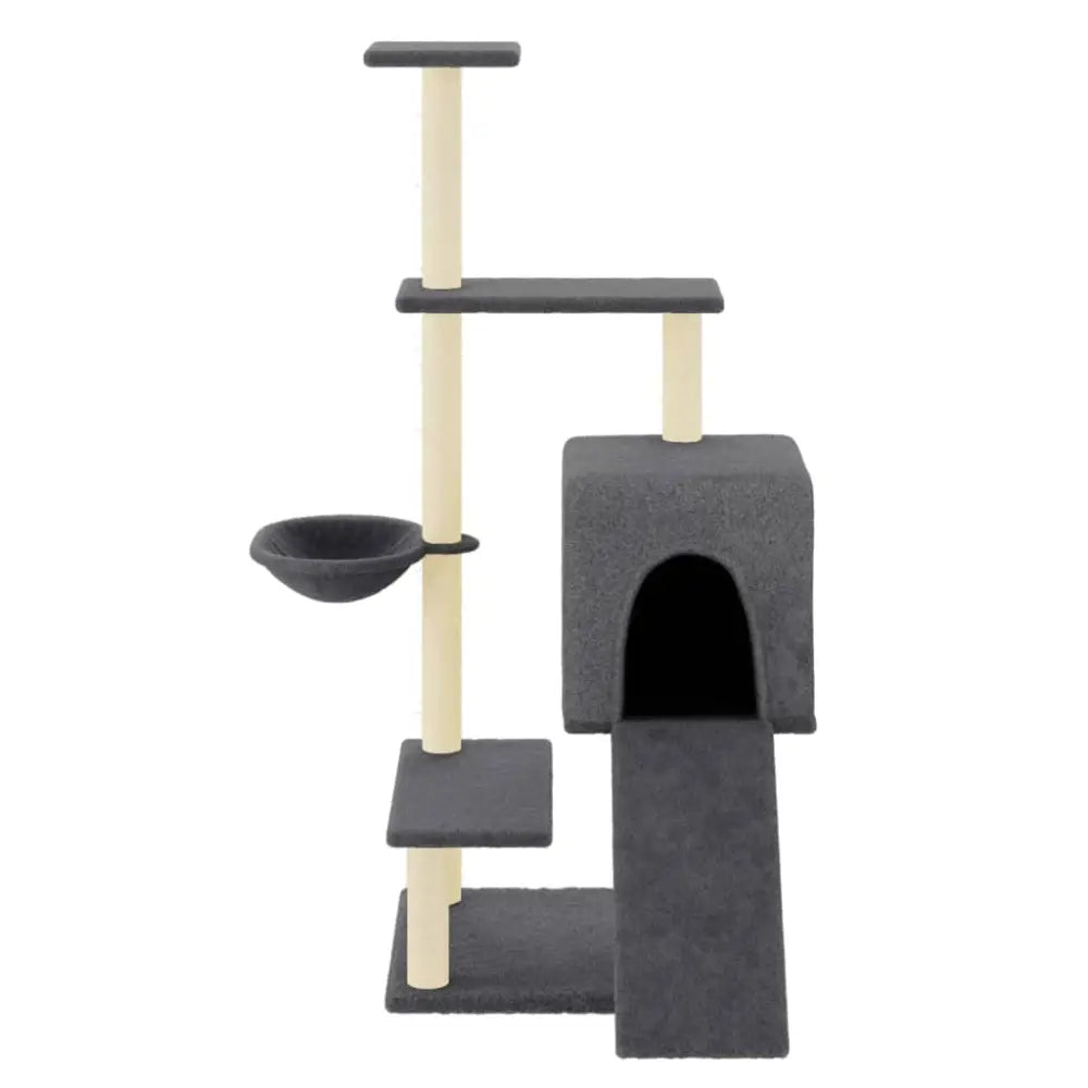 Vidaxl cat tree with sisal scratching posts dark grey 130.5