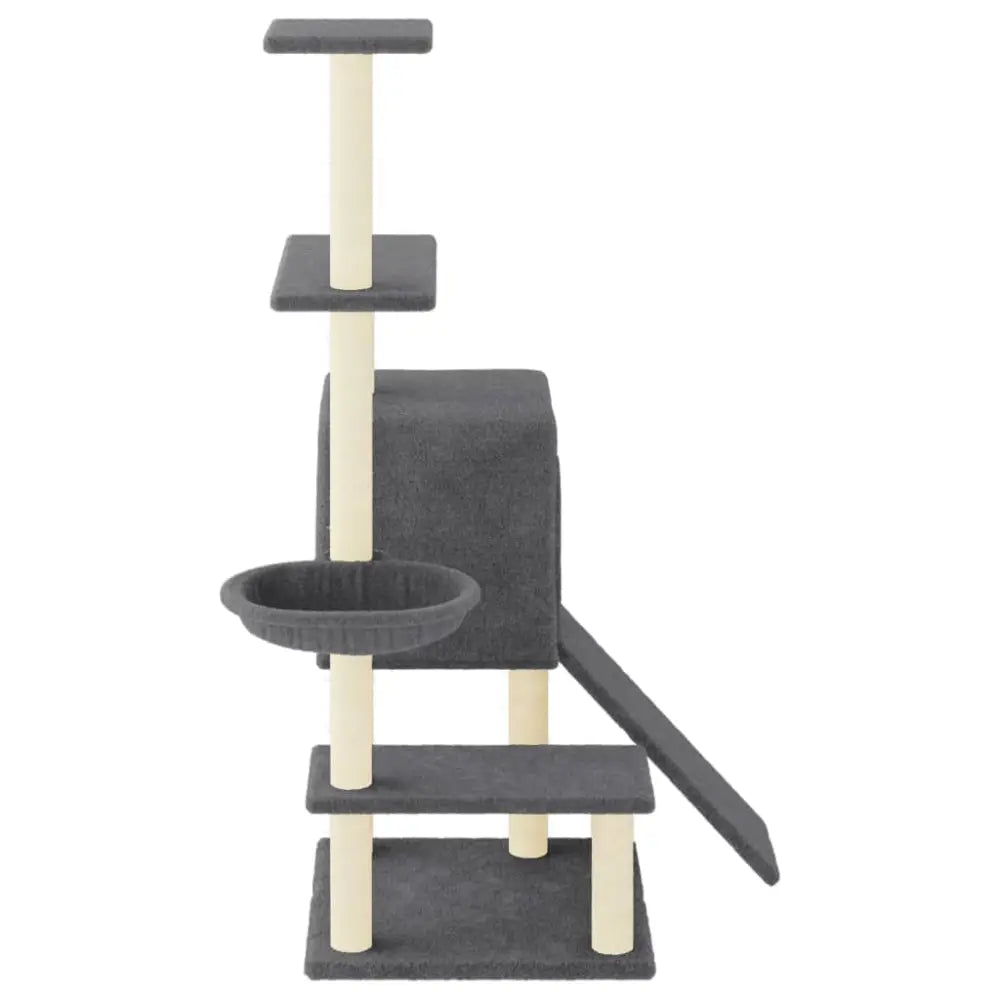 Vidaxl cat tree with sisal scratching posts dark grey 130.5