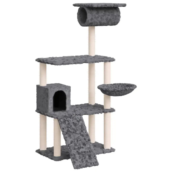 Vidaxl cat tree with sisal scratching posts dark grey 131