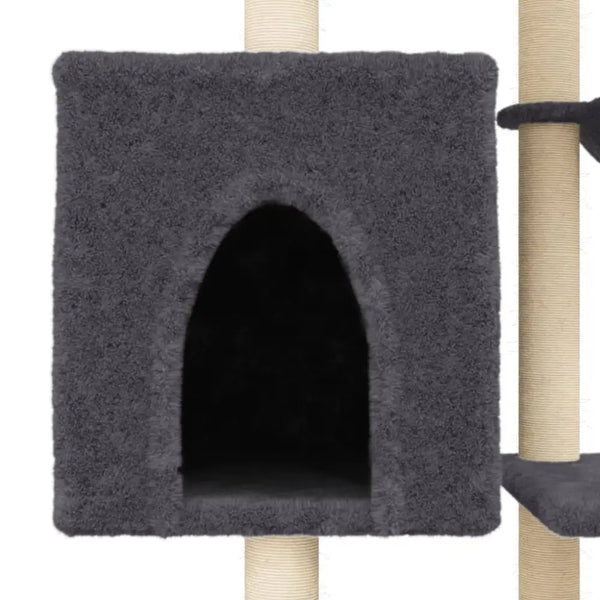 Vidaxl cat tree with sisal scratching posts dark grey 131