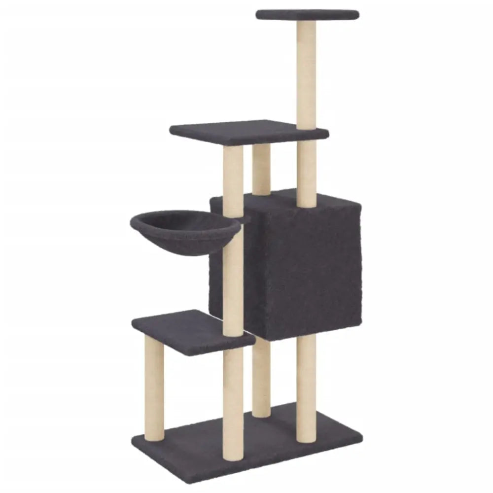 Vidaxl cat tree with sisal scratching posts dark grey 131