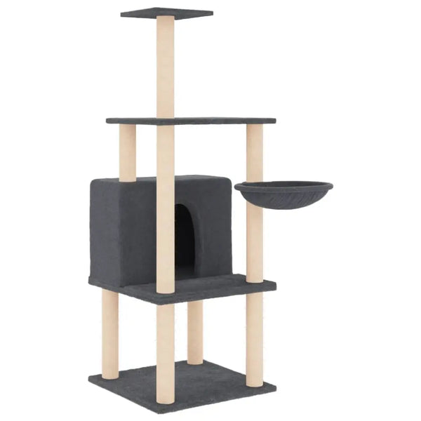 Vidaxl cat tree with sisal scratching posts dark grey 132