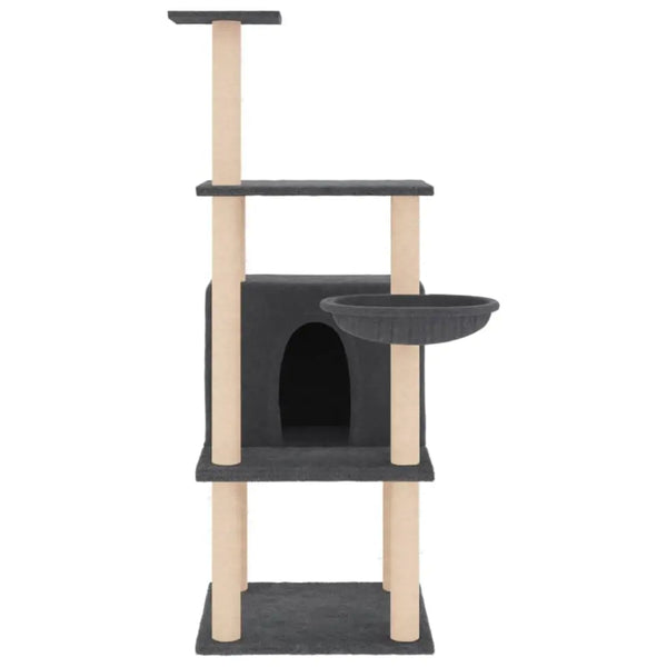 Vidaxl cat tree with sisal scratching posts dark grey 132