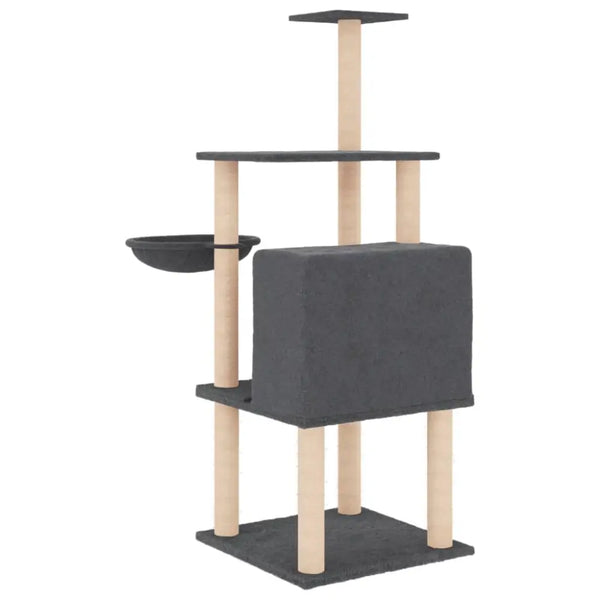 Vidaxl cat tree with sisal scratching posts dark grey 132